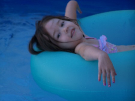 Tasha in our pool