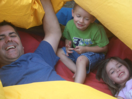 Me, Skylar and Connor in bounce house