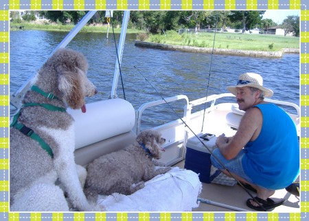 my husband and my boys fishing