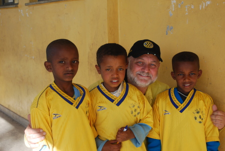 Brought soccer uniforms to school in Ethiopia