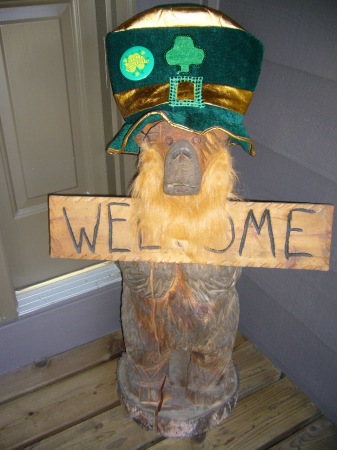Our porch host turned Irish... :)