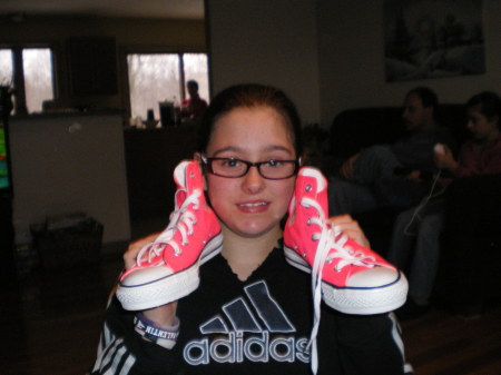 Ashley with her new sneakers