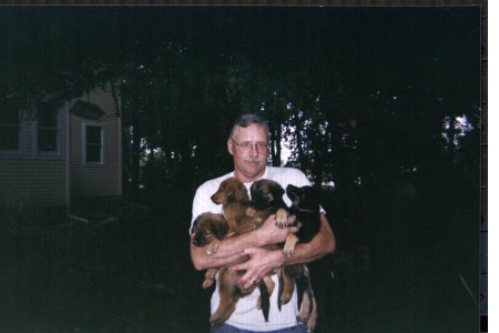 Daryl with foster pups