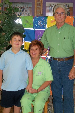 My hubby , Al , grandson , Devin and me