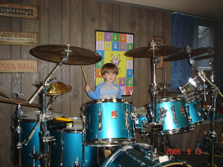 Nate on the drums
