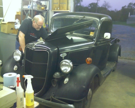 John with one of his many, many toys,