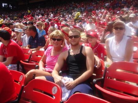 My son and I at a Cardinals game