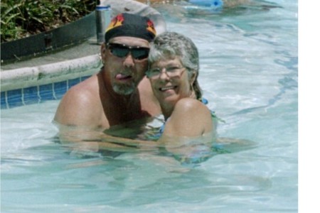 Mike & Mary Jo enjoying the pool a the reunion