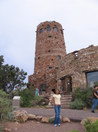 Standing in front of the tower, Grand Canyon