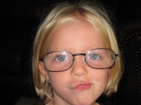 Granddaughter Natalie wearing PaPa's glasses