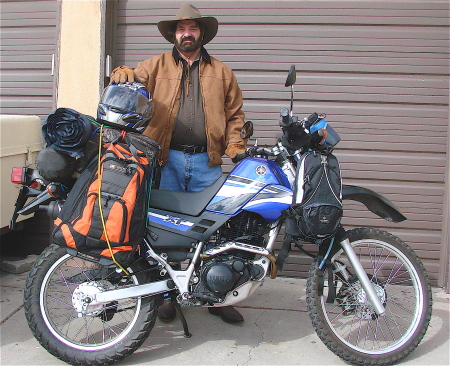 My Yamaha XT loaded for camping trip