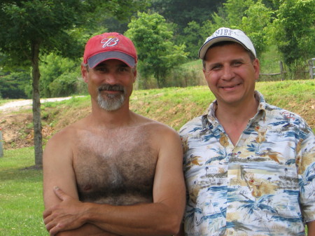 My Husband Chris (red hat)and his friend Todd