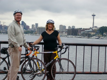 Bob & Judy biking in Seattle