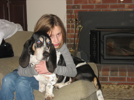 Kayleigh and Abby at home