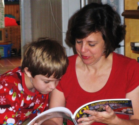 R&J share a book on Christmas morning