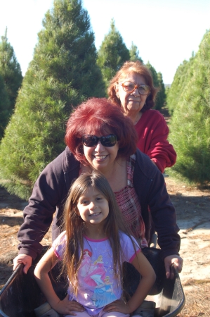 Amanda, Mom and Me at the Xmas  tree farm 2008