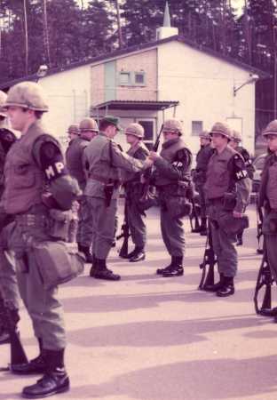 SFC Parker inspecting the platoon 1977