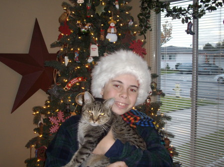 Christmas picture, Evan and Mischief