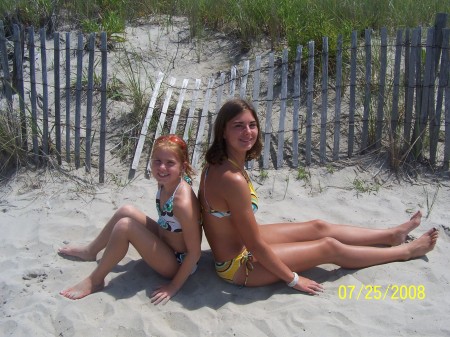 My daughters at the beach