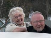 dad and mom in the limo