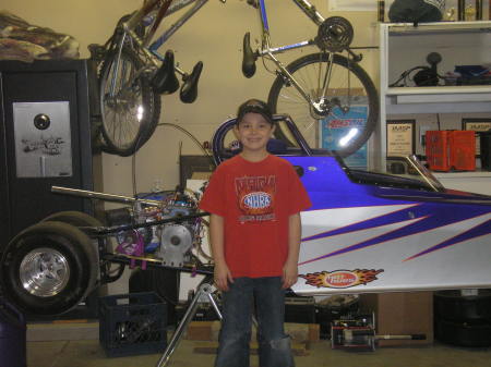 Jake and his Jr Dragster X-Mas 08