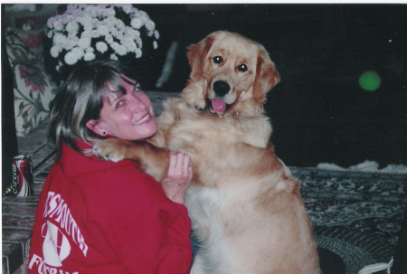 Bonnie and her golden retriever pup Scout