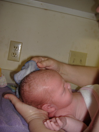 Nanny Giving Camryn a bath