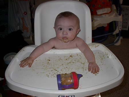 1st time in a high chair..