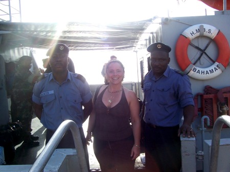 Me hanging with the Coast Guard in the Bahamas