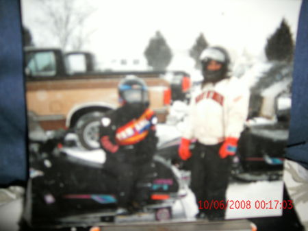 snowmobiling with friends