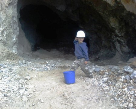 Bryan, my Grandson at the Fencemaker Mine