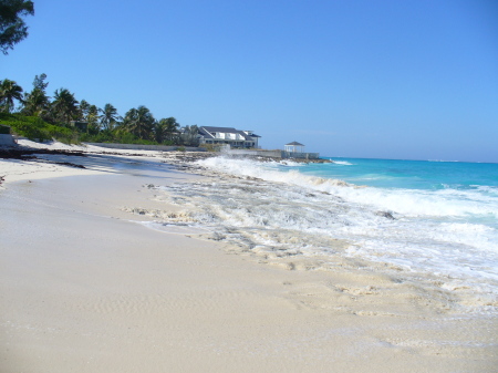 Blue water and sand