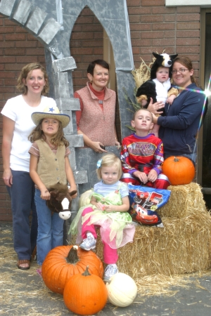 Grandma Barb with daughters and grandkids