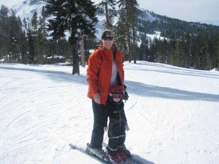 skiing in Tahoe w/ my son
