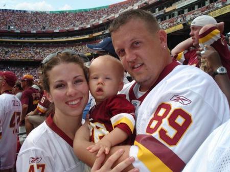 Cynthia, Connor and Patrick at Redskin Game