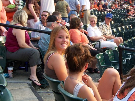 Kayla at the O's game