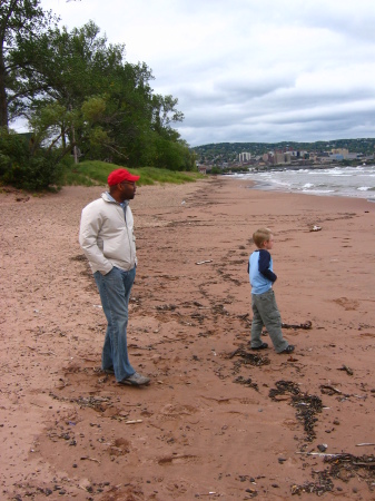 Me and Aidan at Lake Superior (Duluth)