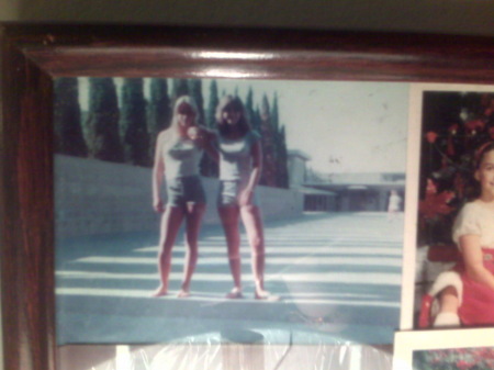 1976 - Sheila and I-West High by locker rooms