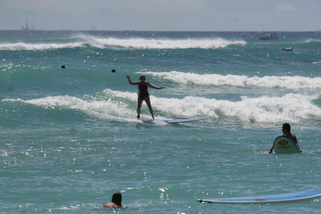 Stacy Surfing Waikiki