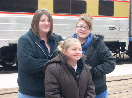 my daghters waiting to board train to G.C.