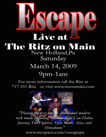 escape ritz poster 8x11 size paper copy