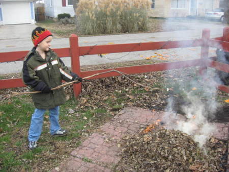 Andrew at the fire pit