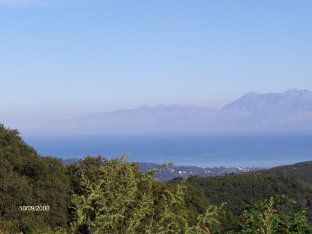 Albania coastline in the distance