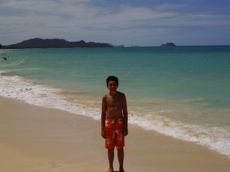 My son Dhevin in Oahu