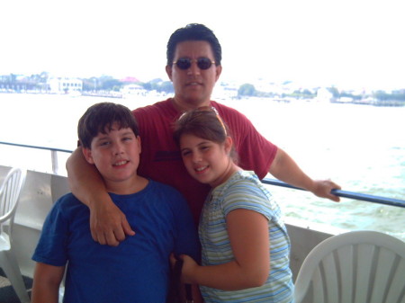 ed and the kids on ferry