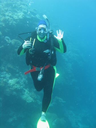 CJ diving the Great Barrier Reef