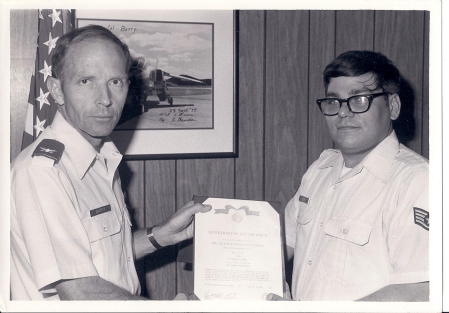 SSgt David Peter receiving medal from Col Barry