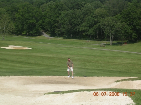 Jesse golfing at Cacapon