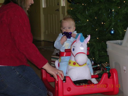 Noah on his rocking horse.