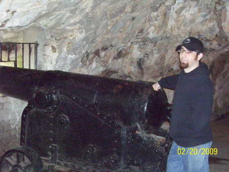 My son in the military tunnels at Gibraltar